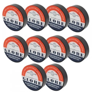 Globe İzole Bant Siyah 10 lu Paket 0.13x19mm