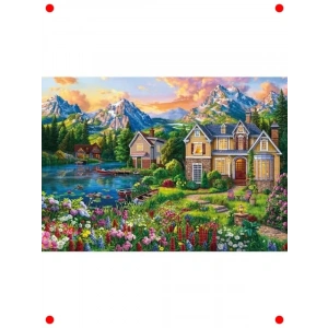 Göl Kenarı Ev Temalı 2000 Parça Yapboz