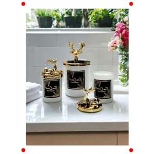 Gold Geyikli Vanilya Koku Bardak Mum 3lü