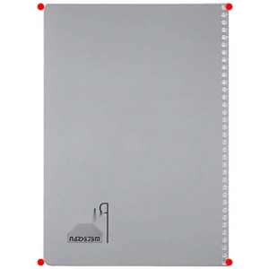 Gri A4 Spiralli Karton Kapak Kareli Defter 144 Yaprak