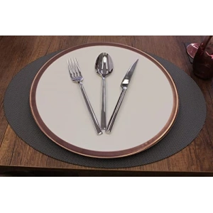 Gri Oval Nopeli Amerikan Servis, 2 Adet 35x45 cm