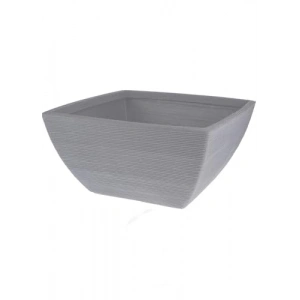 Gri Plastik Kare Saksı, 52 cm x 52 cm x 25 cm