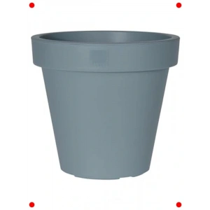 Gri Yuvarlak Plastik Bahçe Saksısı