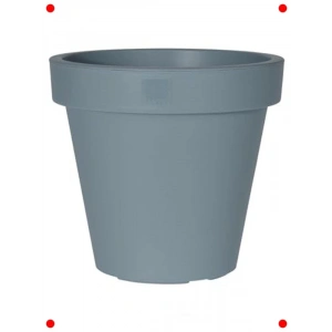 Gri Yuvarlak Plastik Bahçe Saksısı