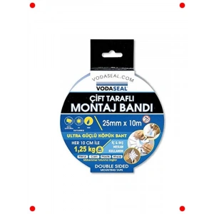 Güçlü Çift Taraflı Montaj Bandı (25mm x 10m)