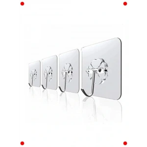 Güçlü Yapışkanlı Şeffaf Duvar Askısı Seti - 5 Adet