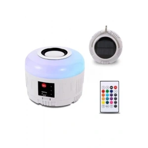 Güneş Enerjili Bluetooth Hoparlörlü Kamp Lambası, Kumanda ile