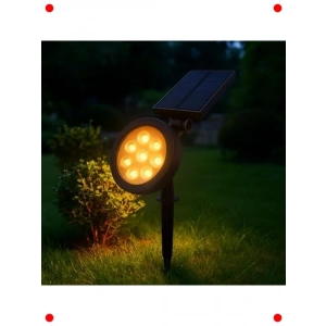 Güneş Enerjili Çim Armatürü - 18W Amber LED, IP65