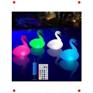 Güneş Enerjili Renk Değiştiren Şişme Kuğu LED Lamba