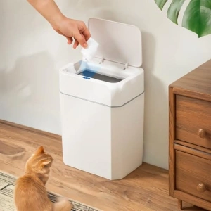 Hareket Sensörlü Kapaklı Çöp Kutusu, Banyo ve Mutfak İçin İdeal