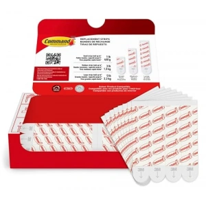 Hasarsız Asılı Duvar Yapışkan Şeritler, 20 Adet Beyaz