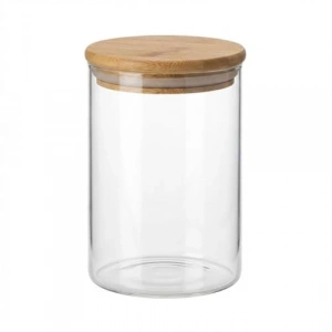 Hava Geçirmez Bambu Kapaklı Cam Kavanoz Seti, 6x8 cm