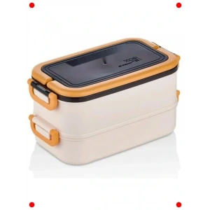 İki Katlı BPAsız Öğle Yemeği Kutusu Çl Kaşık Dahil