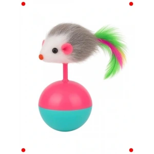İnteraktif Devrilmez Kedi Oyun Topu – Tüy Fareli