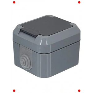 IP44 Kapaklı Topraklı Priz, Gri