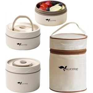 Isı Yalıtımlı Paslanmaz Çelik Yemek Kabı Seti, 2 Gözlü