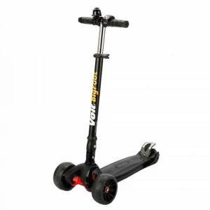 Işıklı 3 Tekerlekli Scooter, Modern Siyah Renk ve Eğlenceli Tasarım