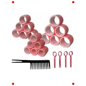 Isısız 37 Parça Saç Bigudisi Seti (Pembe)