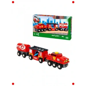 İtfaiye Temalı Ahşap Oyuncak Tren Seti