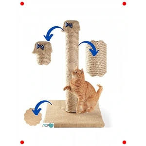 Jüt Halatlı Kedi Tırmalama Direği & Oyun Alanı