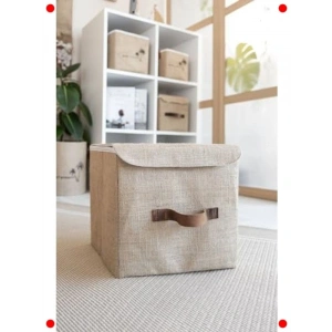 Jüt Kapaklı Çok Amaçlı Saklama Kutusu 25x25x25 cm