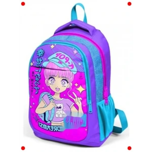 K-Pop Kız Çocuk Okul Sırt Çantası - Üç Bölmeli