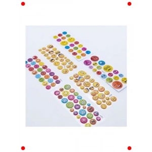 Kabartmalı Gülen Yüz Sticker Seti (6lı)