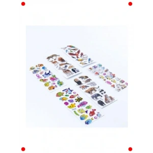 Kabartmalı Hayvan Sticker Seti - 6 Adet Yapışkanlı