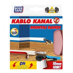 Kablo Kanalı Montaj Bandı, 10 mm En, 10 mt Boy