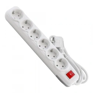 Kablolu 6lı Topraklı Grup Priz, 10 Metre, Düğmeli Anahtar