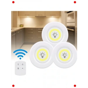 Kablosuz Uzaktan Kumandalı 3lü  Spot Işık Seti