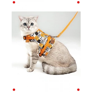 Kaçış Önleyici Kedi Köpek Gezdirme Tasması, M Beden