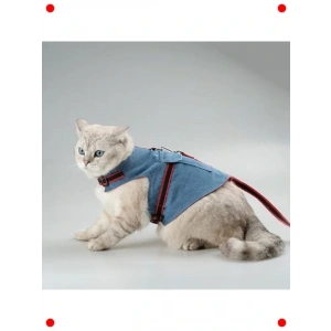 Kaçış Önleyici Kot Kedi/Köpek Tasması XS (AirTag Cepli)