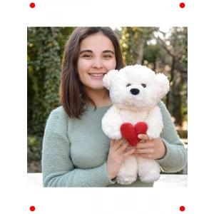 Kalpli Pelüş ıcık - Sevimli Krem Renk Yumuşak Oyuncak