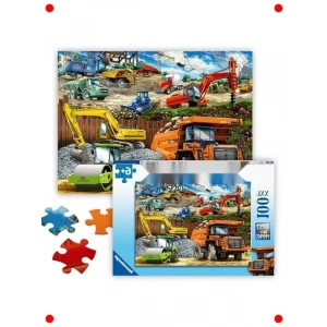 Kamyonlar Temalı 100 Parça Çocuk Yapbozu