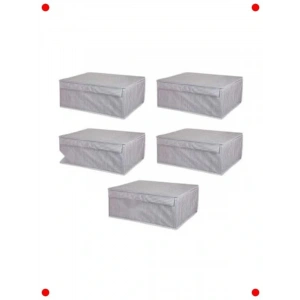 Kapaklı Baza Altı Saklama Kutusu Hurç 5li Set 50x40x19 Gri