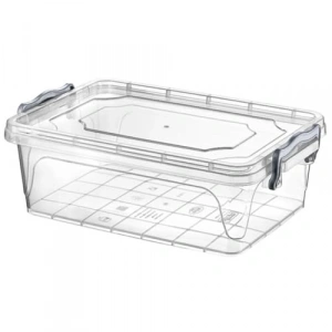 Kapaklı Dikdörtgen Şeffaf Plastik Saklama Kabı, 10 L