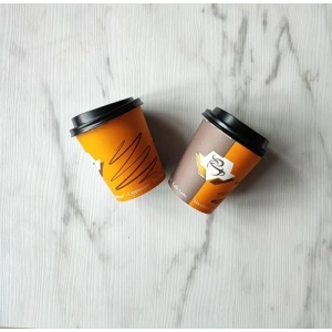 Kapaklı Karton Bardak Seti, 100 Adet Bardak ve Kapak