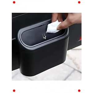 Kapaklı Portatif Araç İçi / Ofis Çöp Kovası - Siyah