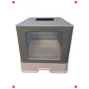 Kapalı Çekmeceli Büyük Boy Kedi Tuvaleti + Kürek (Mavi)