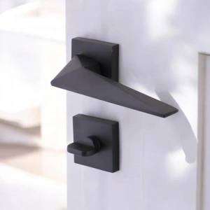 Kapı Kolu, Siyah, Kare Rozetli, Ev Kapıları İçin, Kilitlenebilir