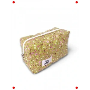 Kapitone Seyahat Makyaj Çantası - Yeşil