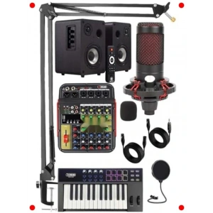 Kapsamlı Stüdyo Kayıt Seti: Mikrofon, Mikser, Klavye