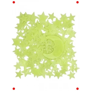 Karanlıkta Parlayan Ay ve Yıldız Duvar Etiketleri (200 Adet)