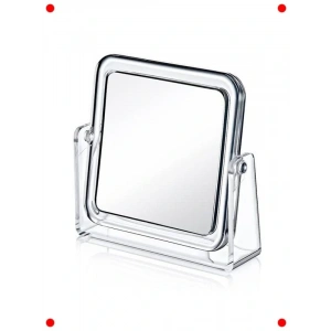 Kare Masaüstü Çift Taraflı Makyaj Aynası 3x Yakınlaştırma