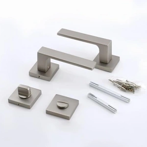 Kare Rozetli 1 Takım İç Dış Kapı Kolu, Kilitlenebilir Tasarım