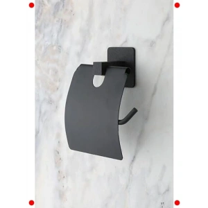 Kare Siyah Yapışkanlı Kapaklı Tuvalet Kağıtlığı