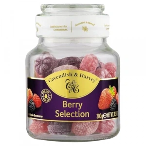 Karışık orman meyve aromalı şeker, cam kavanozda 300 g