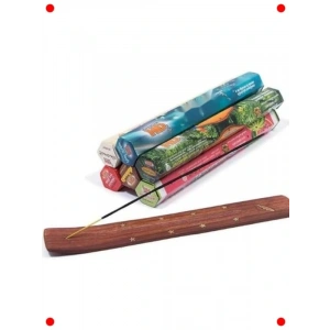 Karışık Tütsü Çubuk Seti ve Ahşap Tutucu, 120 Adet