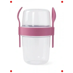 Kaşıklı Taşınabilir Müsli & Yoğurt Kabı 1100 ML (Sızdırmaz)